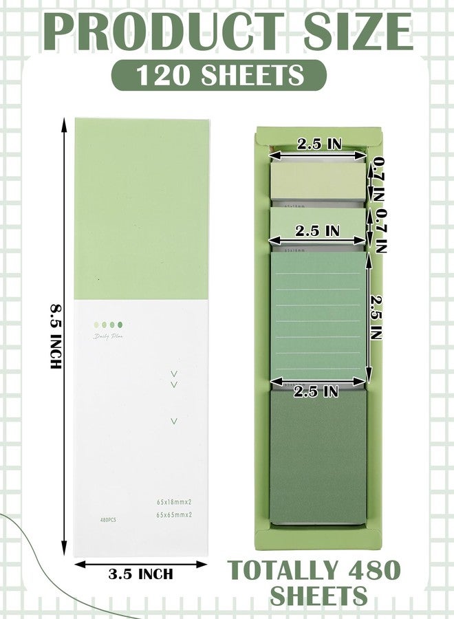 Resurhang Aesthetic Stationery Set Supplies Sticky Notes Set 6 Mini Correction Tapes 6 Retractable Black Ink Pens 0.5mm Fine Point Paper Corrective Pen Self Stick Index Tabs(Green) - Image 3