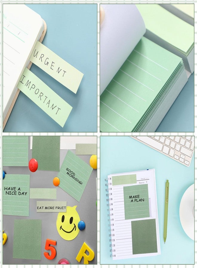 Resurhang Aesthetic Stationery Set Supplies Sticky Notes Set 6 Mini Correction Tapes 6 Retractable Black Ink Pens 0.5mm Fine Point Paper Corrective Pen Self Stick Index Tabs(Green) - Image 5
