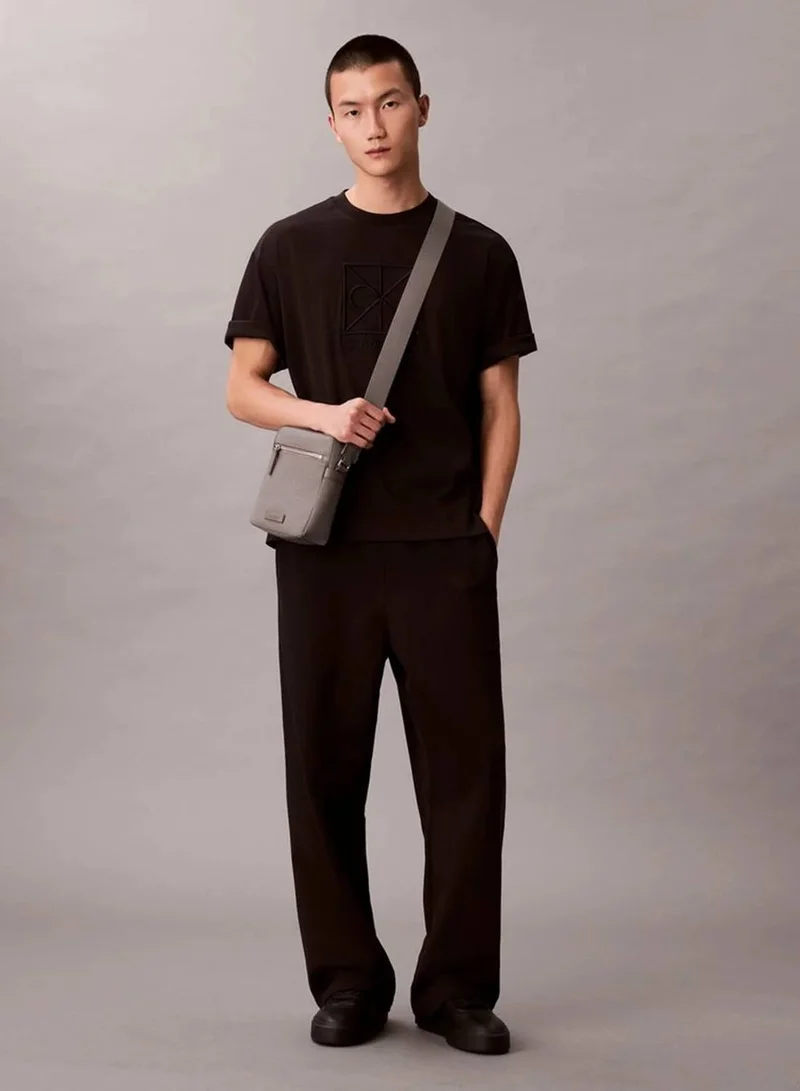 Calvin Klein Charcoal Gray Embossed Emblem Logo Reporter Bag for Men | Best Price UAE