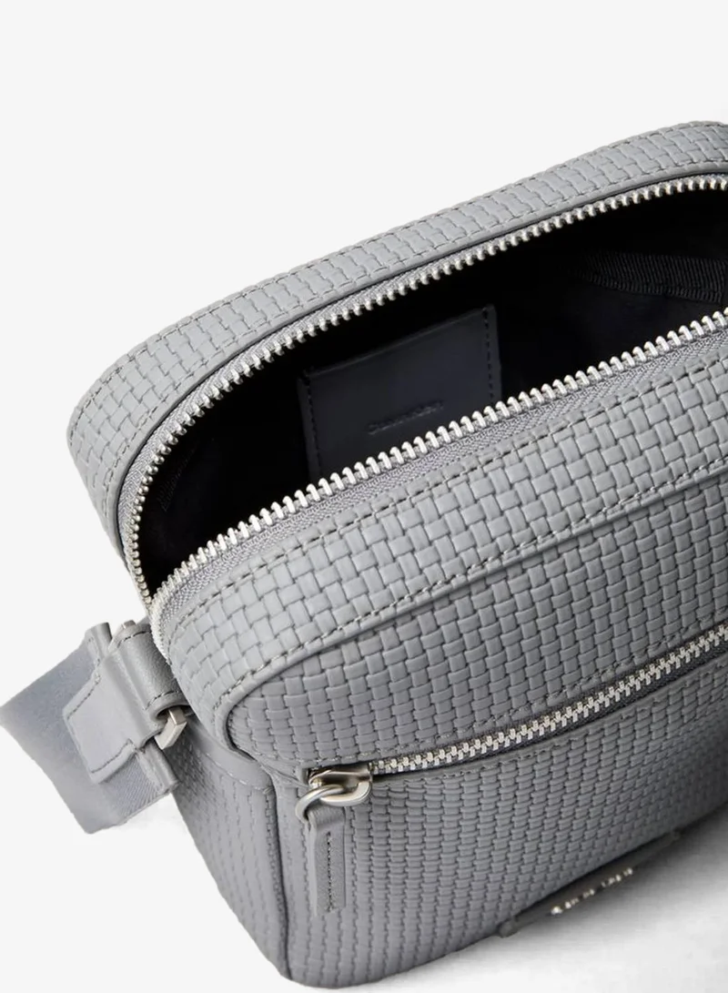 Calvin Klein Charcoal Gray Embossed Emblem Logo Reporter Bag for Men | Best Price UAE