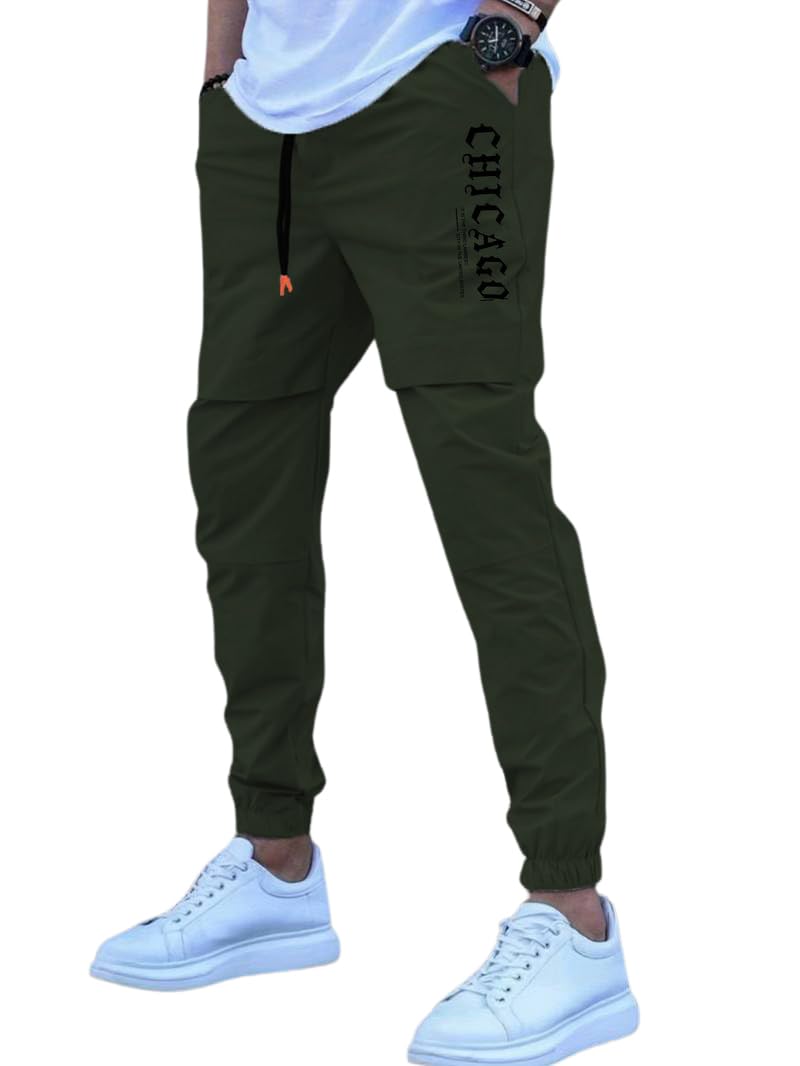 TAGDO Men's Casual Drawstring Joggers, Fashionable Workwear Style (Track-Pant-2035-Olive-34) - Image 1
