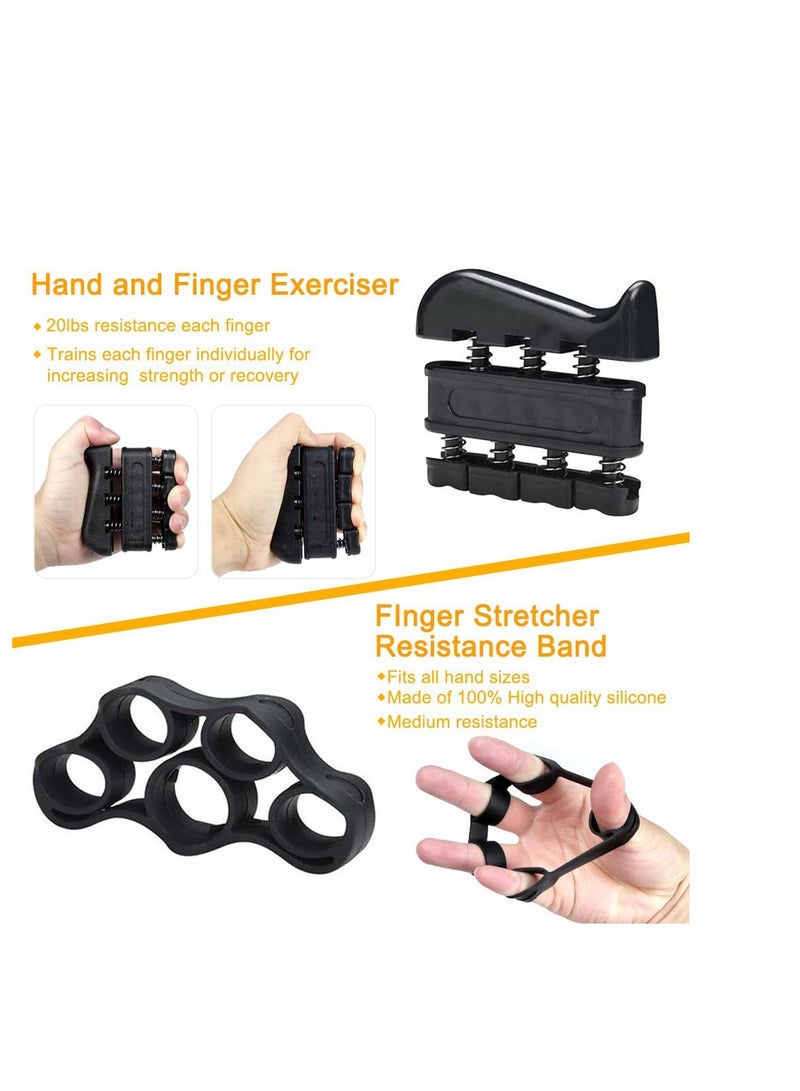 Generic Hand Grip Strengthener kit（5 Pack）, Forearm Workout Trainer Adjustable Hand Grip Exercise,Finger Strength Exerciser, Finger Stretcher, Grip Ring & Stress Relief Ball with Carry Bag  - Image 3