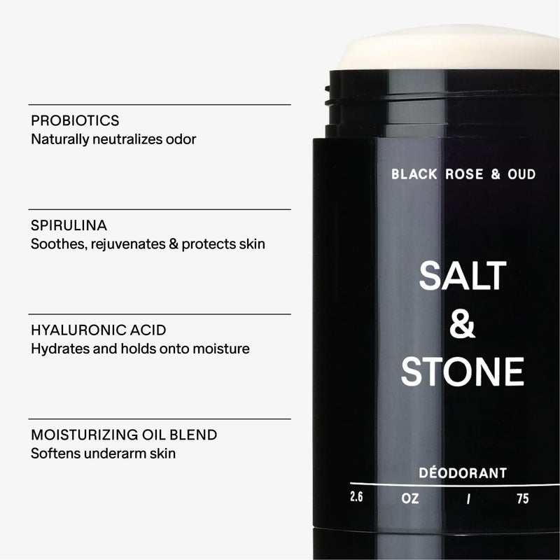 SALT & STONE Aluminum Free Deodorant | Extra Strength 48 Hour Protection for Women & Men | Made with Seaweed Extracts, Niacinamide & Prebiotics (Black Rose & Oud) - Image 5