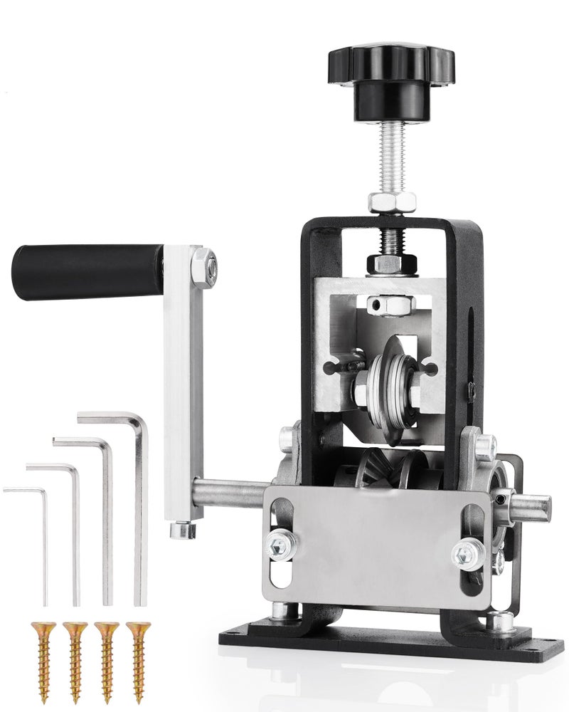 FAITIO Manual Wire Stripping Machine, 2 IN 1 Drill-Powered/Hand Crank Wire Peeler Machine, For 0.06"-1"(1.5~25 mm) Scrap Copper, Wire Stripping Tool for DIY Cable Copper Recycling(Black) - Image 1