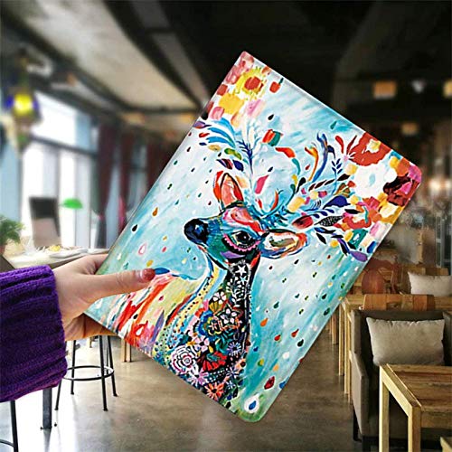 MOCA [Soft Back] Magnetic Flip Cover Case for iPad Air 2 A1566 A1567 (2014 Launched) iPad Flip Cover Case (Deer-Painting) - Image 3