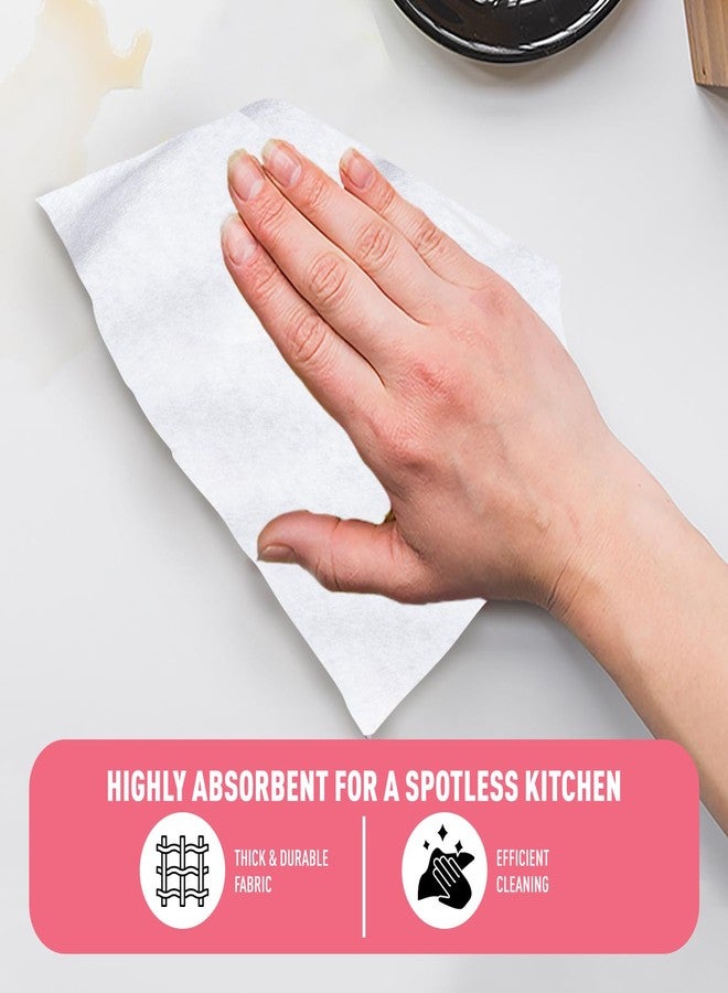 Presto! Amazon Brand - Presto! Non-Woven Reusable Kitchen Towel Roll | 50 Pulls | 150 Sheets (Pack of 3) | Size: 20 x 22 cm | White | Washable | Highly Absorbent | For Daily Use - Image 3