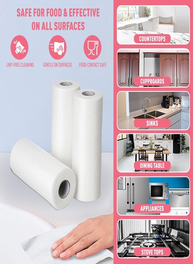 Presto! Amazon Brand - Presto! Non-Woven Reusable Kitchen Towel Roll | 50 Pulls | 150 Sheets (Pack of 3) | Size: 20 x 22 cm | White | Washable | Highly Absorbent | For Daily Use - Image 5