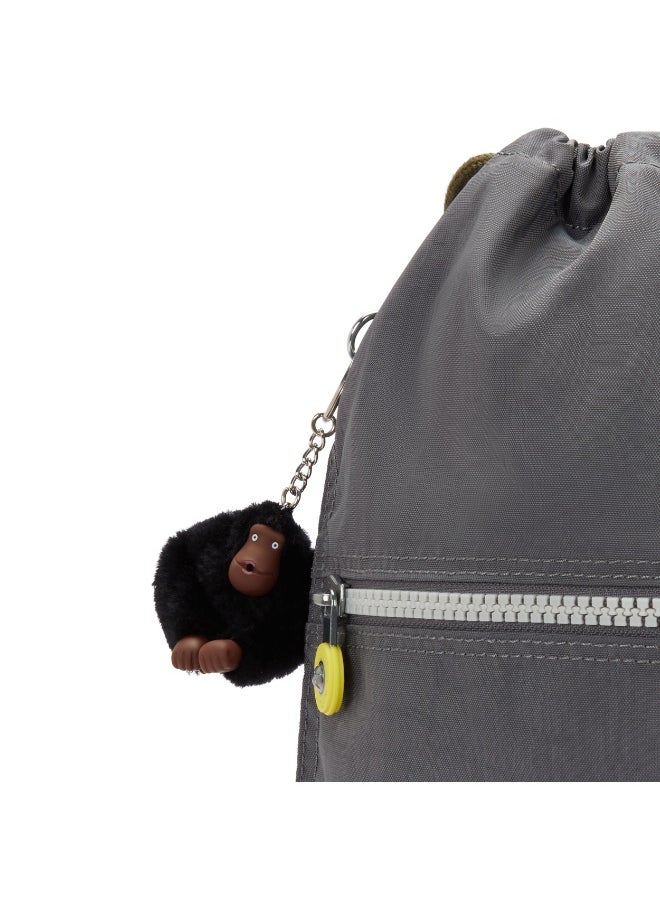 kipling SuperTaboo Kids Medium School/Gym/Swim/Drawstring Bag, Water Repellent, 15L, 0.24kg - Back To Grey (Grey)  - Image 5