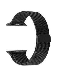 Band For Smart Watch 42, 44Mm, Stainless Steel Milanese Loop With Adjustable Magnetic Closure Clasp Black