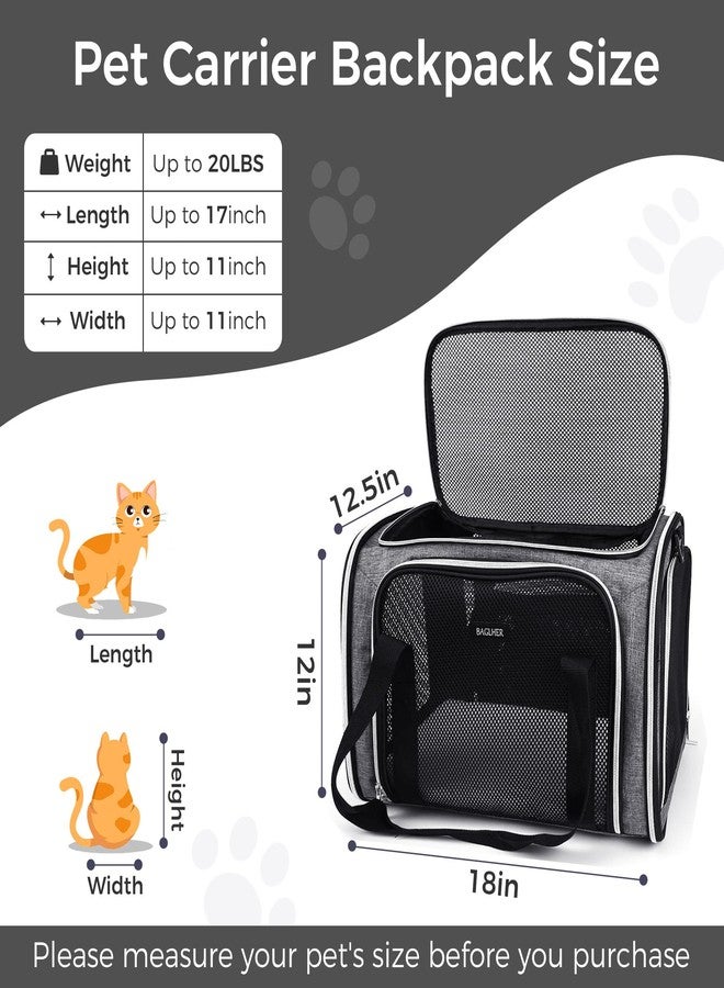 BAGLHER Pet Travel Carrier, Cat Carriers Dog Carrier for Small Medium Cats Dogs Puppies, Airline Approved Small Dog Carrier Soft Sided, Collapsible Puppy Carrier. Grey - Image 2