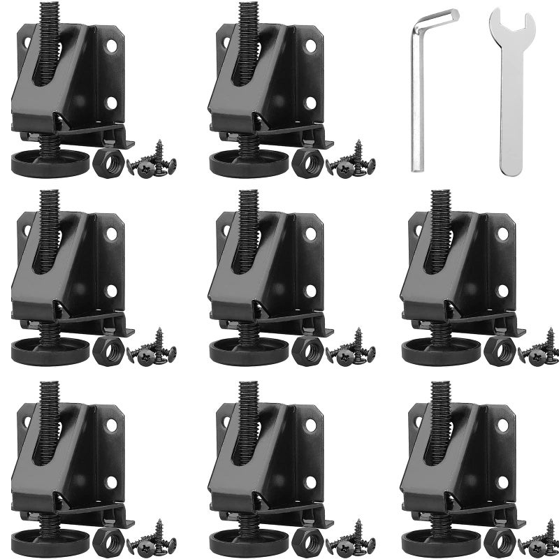 Sanchamy Heavy Duty Leveling Feet Furniture Levelers Adjustable Table Leg Leveler Workbench Leveling Feet for FurnitureTable Cabinets WorkbenchShelving Units and More8Pack Black
