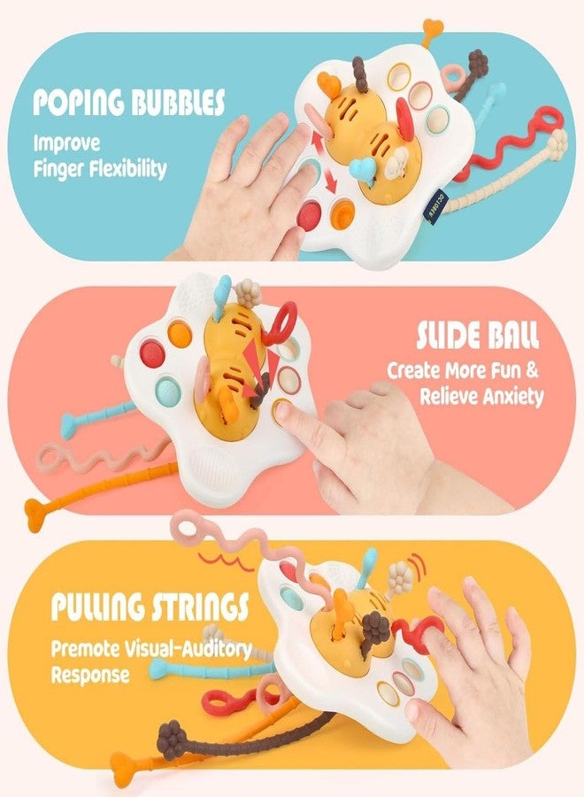 Yetli Star Food Grade Silicone Pull String Learning Toy for Kids - Baby Sensory Travel and Teething Toys, Ideal for 6-12-18 Months Toddler Exploration, Multicolor - Image 4