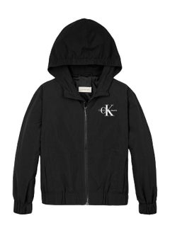 Calvin Klein Jeans Boys' Hooded Windbreaker - Polyamide, Black  - Image 1