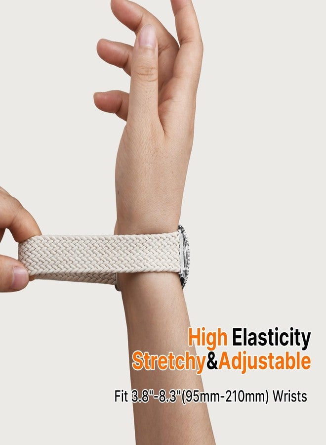 Fullmosa Magnetic Braided Watch Bands - 20mm 22mm Quick Release Replacement Wristband, Stretchy Nylon Solo Loop Compatible with Traditional and Smartwatches for Men Women(20mm, Starlight+Black) - Image 4