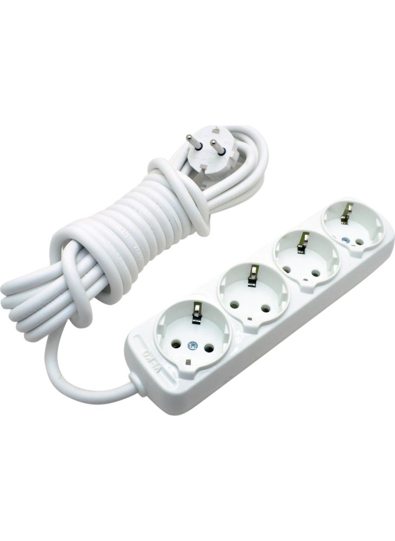 Viko Quadruple (4-Plus) Group Socket with Grounded (5M) Cable  - Image 1