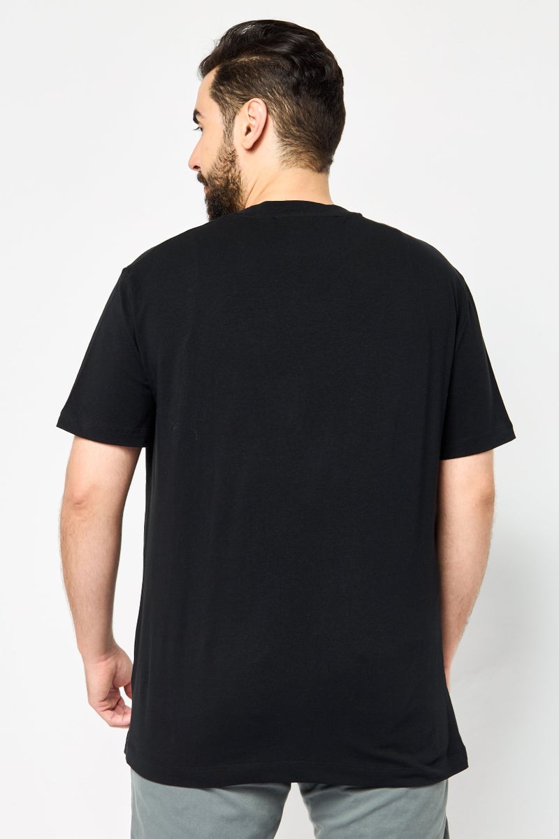 JOHN RICHMOND Men Crew Neck Short Sleeve Graphic Print T-Shirt, Black - Image 2