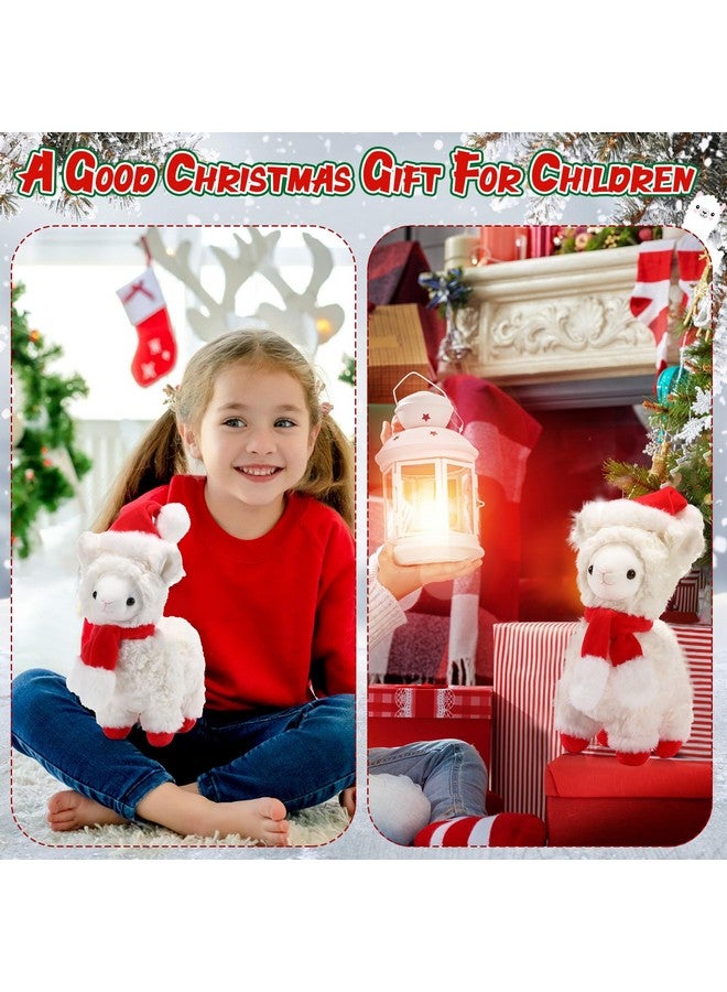 Threan 8 Inch Christmas Stuffed Animal Christmas Plush Doll With Santa Hat For Holiday Decoration, Christmas Winter Gifts (Alpaca Style) - Image 5