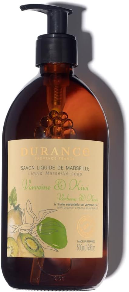 Durance Verbena Kiwi Marseille Liquid Soap 500ml ParabenFree Hand Body Wash With Olive Oil Red Rice Extract Vegan Friendly Shower Gel - Image 1