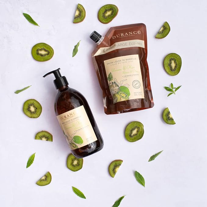 Durance Verbena Kiwi Marseille Liquid Soap 500ml ParabenFree Hand Body Wash With Olive Oil Red Rice Extract Vegan Friendly Shower Gel - Image 3