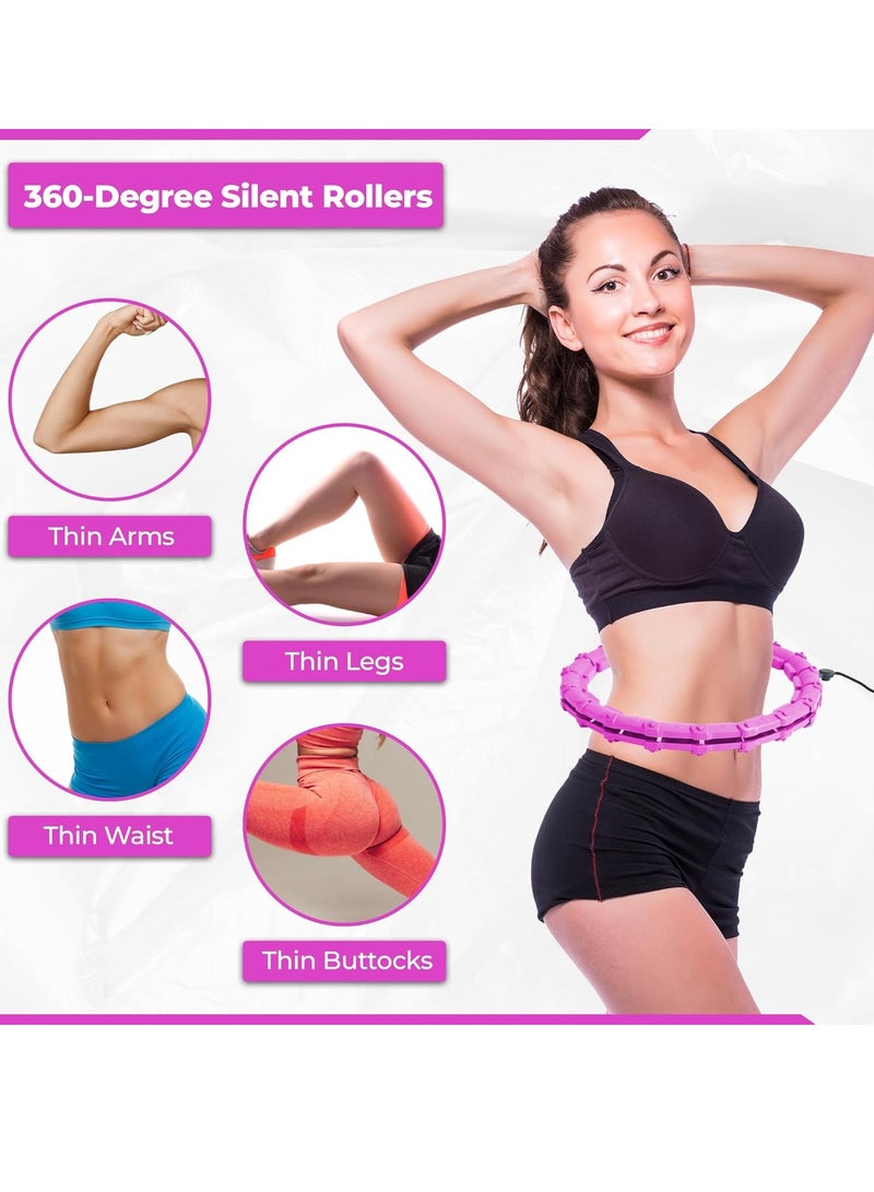 الحياة اليومية طوق إنفينيتي، طوق إنفينيتي بمقاس كبير، طوق هولا لإنقاص الوزن، طوق هولا للبالغين، طوق هولا ذكي، حلقات لياقة بدنية مرجحة، 24 حلقة لياقة بدنية مرجحة قابلة للفصل، لون أرجواني - Image 3