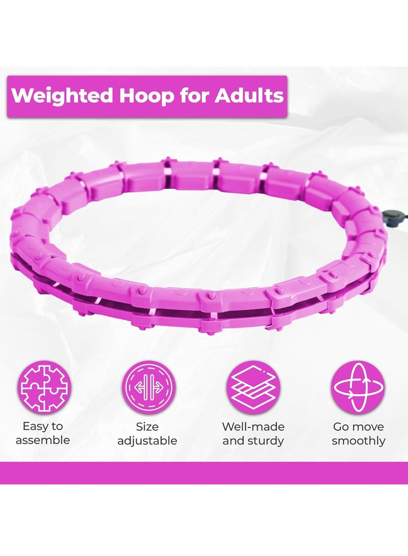 الحياة اليومية طوق إنفينيتي، طوق إنفينيتي بمقاس كبير، طوق هولا لإنقاص الوزن، طوق هولا للبالغين، طوق هولا ذكي، حلقات لياقة بدنية مرجحة، 24 حلقة لياقة بدنية مرجحة قابلة للفصل، لون أرجواني - Image 4