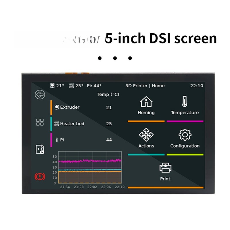 شاشة لمس مقاس 5 بوصات متوافقة مع لوحة راسبيري باي، شاشة LCD IPS DSI بدقة 800×480، شاشة مساحية بسعة 5 نقاط لمس، تدعم طرق مختلفة من باي 5/4B/CM4/3B+/3A+/3B/CM3، سهلة التركيب - Image 5