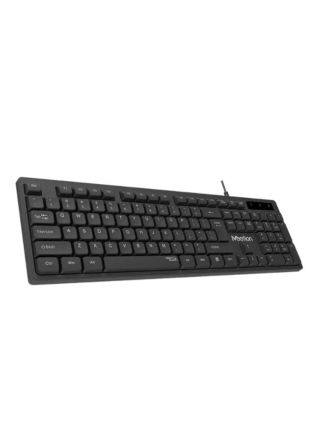 ميشين كيبورد Meetion K300 سلكي USB كامل الحجم مقاوم للانسكاب لأجهزة الكمبيوتر واللابتوب - أسود - Image 4