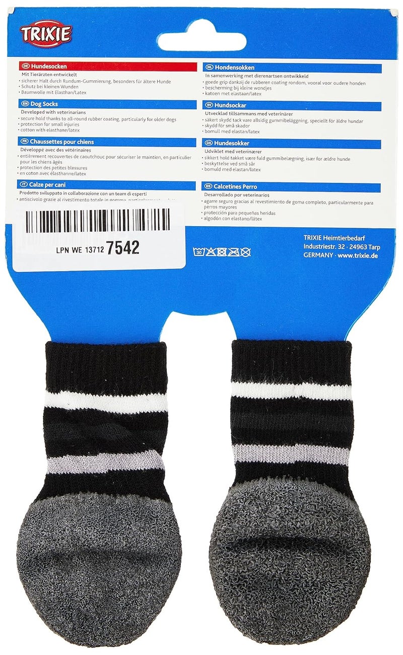 Trixie Dog Socks Non-Slip with All-Round Rubber Coating M-L 2 Pcs Black - Image 2