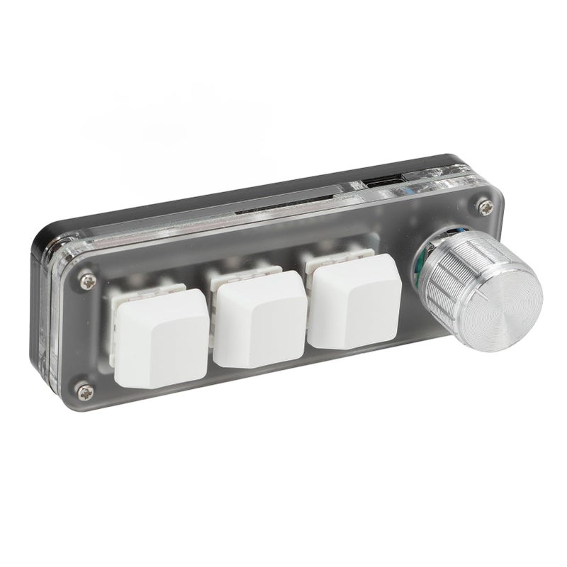 Programmable Mini 3 Key Mechanical Keypad White RGB Lighting Adjustment Knob For Gaming Office - Image 4