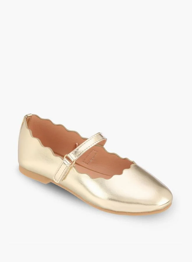 Juniors Girls Scalloped Trim Mary Jane Shoes