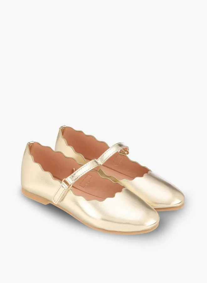 Juniors Girls Scalloped Trim Mary Jane Shoes