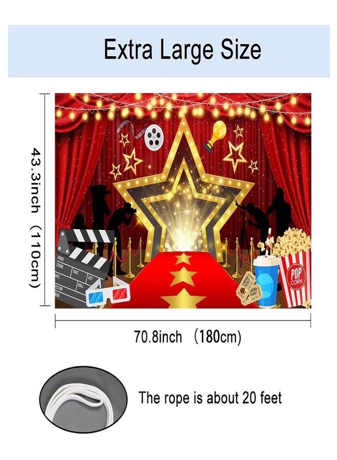 موكسيكا خلفية حفلة عيد ميلاد سينمائية من Mocsicka، لافتة ليلة الفيلم، خلفية تصوير لحفلة السجادة الحمراء، حفل توزيع الجوائز (أحمر، 70.8 × 43.3 بوصة) - Image 4