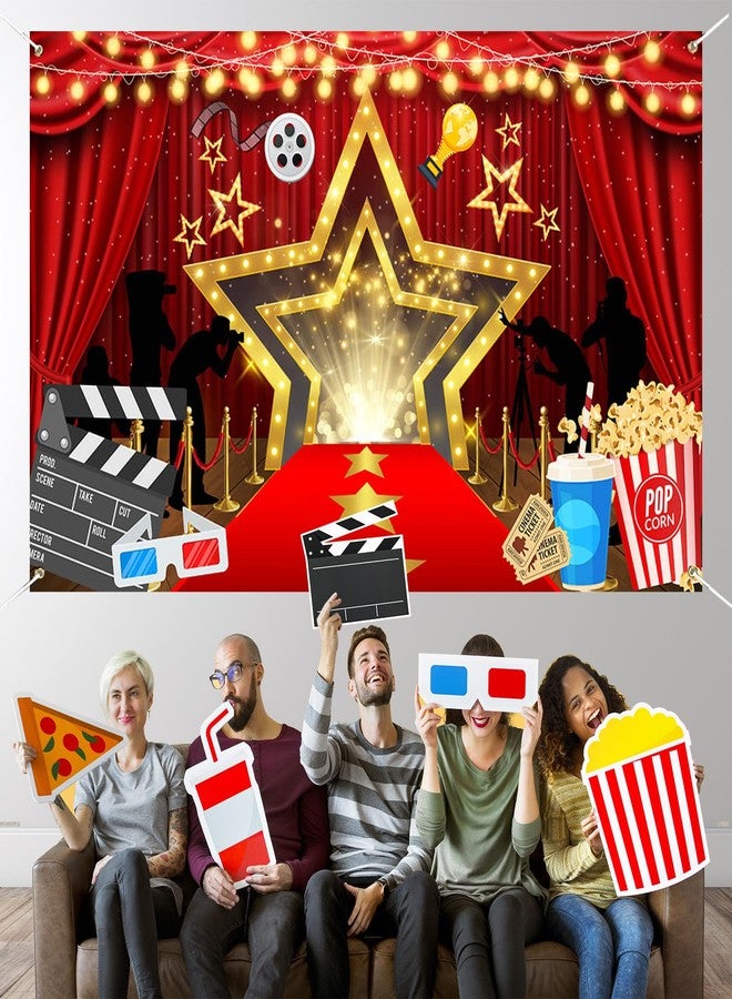موكسيكا خلفية حفلة عيد ميلاد سينمائية من Mocsicka، لافتة ليلة الفيلم، خلفية تصوير لحفلة السجادة الحمراء، حفل توزيع الجوائز (أحمر، 70.8 × 43.3 بوصة) - Image 3