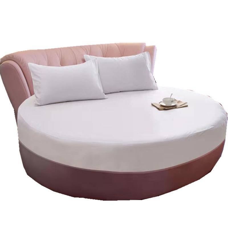 Cotton Solid Color Round Bed Hat Single Piece Cotton Plain Color Round Bed Hat Bed Sheet Bedspread Protective Cover - Image 5