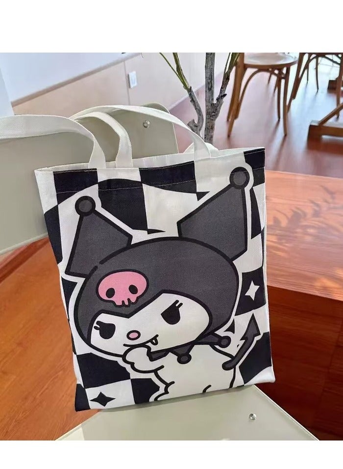 Cartoon Sanrio Kuromi pattern canvas tote bag - Image 2
