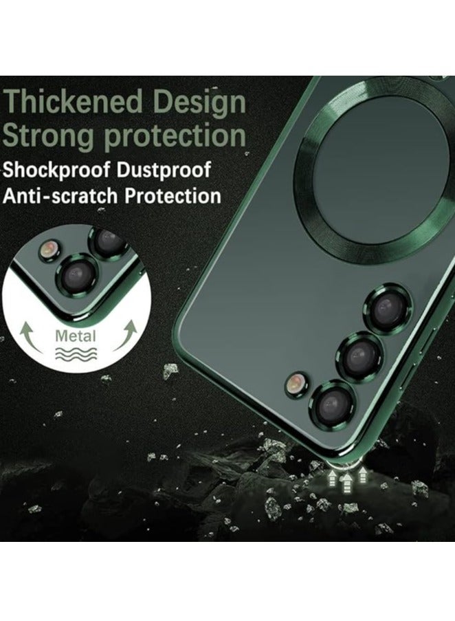 MIGOFAST Magnetic Clear Case for Samsung Galaxy S24 Plus with Camera Lens Protector Magsafe Compatible Electroplated Soft TPU Shockproof Case for Galaxy S24 Plus  Green - Image 5