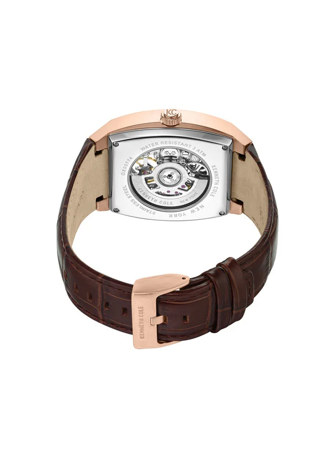 Kenneth Cole New York  White Dial Leather Strap Multifunction Watch for Men, 40mm for Men | Best Price UAE