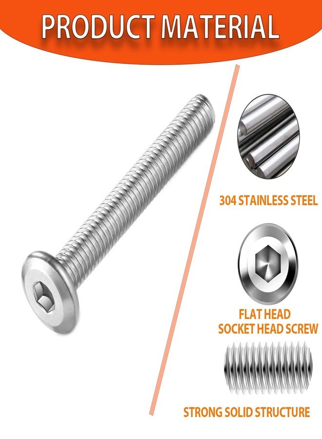 Socell مسامير رأس سداسية من Socell، مقاس M8x10 مم، مسامير أثاث، 30 قطعة، مقاس M8x1.25، مصنوعة من الفولاذ المقاوم للصدأ 304 18-8، مسامير تثبيت، مسامير أثاث، مفتاح سداسي مرفق - Image 3