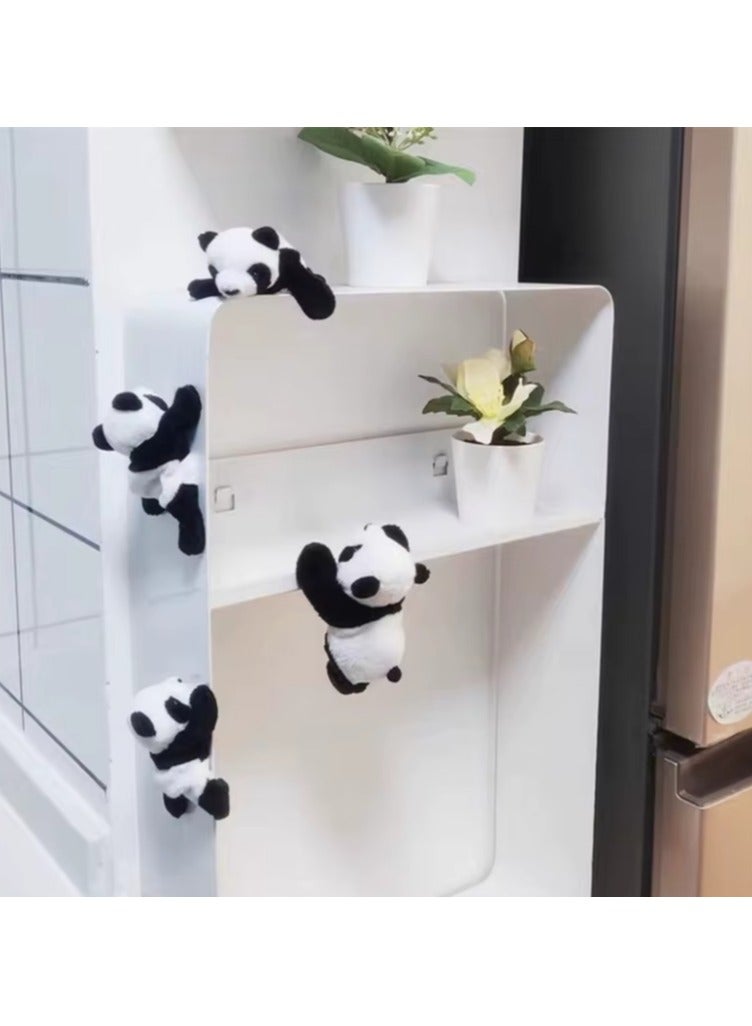 ٥ قطع مغناطيس باندا قطيفة – ملصقات مغناطيسية كرتونية للثلاجة، اللوحة البيضاء، الخزانة وديكور المنزل - Image 4