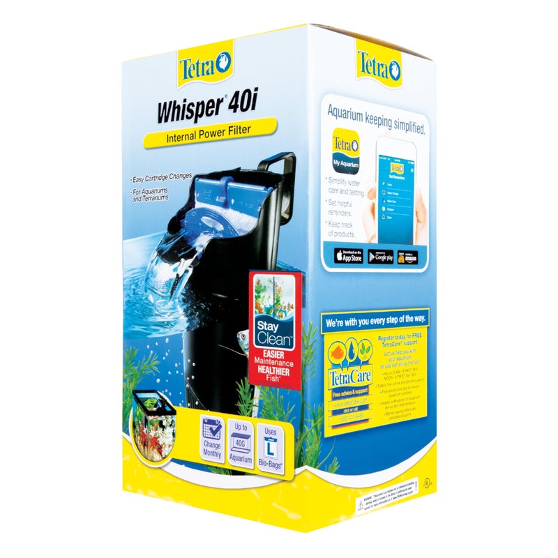 Tetra Whisper Internal Filter 20 To 40 Gallons, For Aquariums, In-Tank Filtration With Air Pump - Image 2