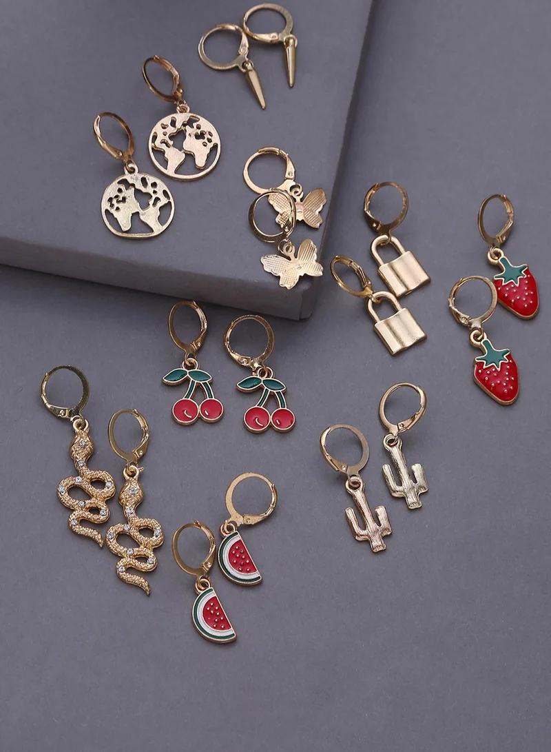 سوهي طقم أقراط متدلية صناعية عصرية من  قطع