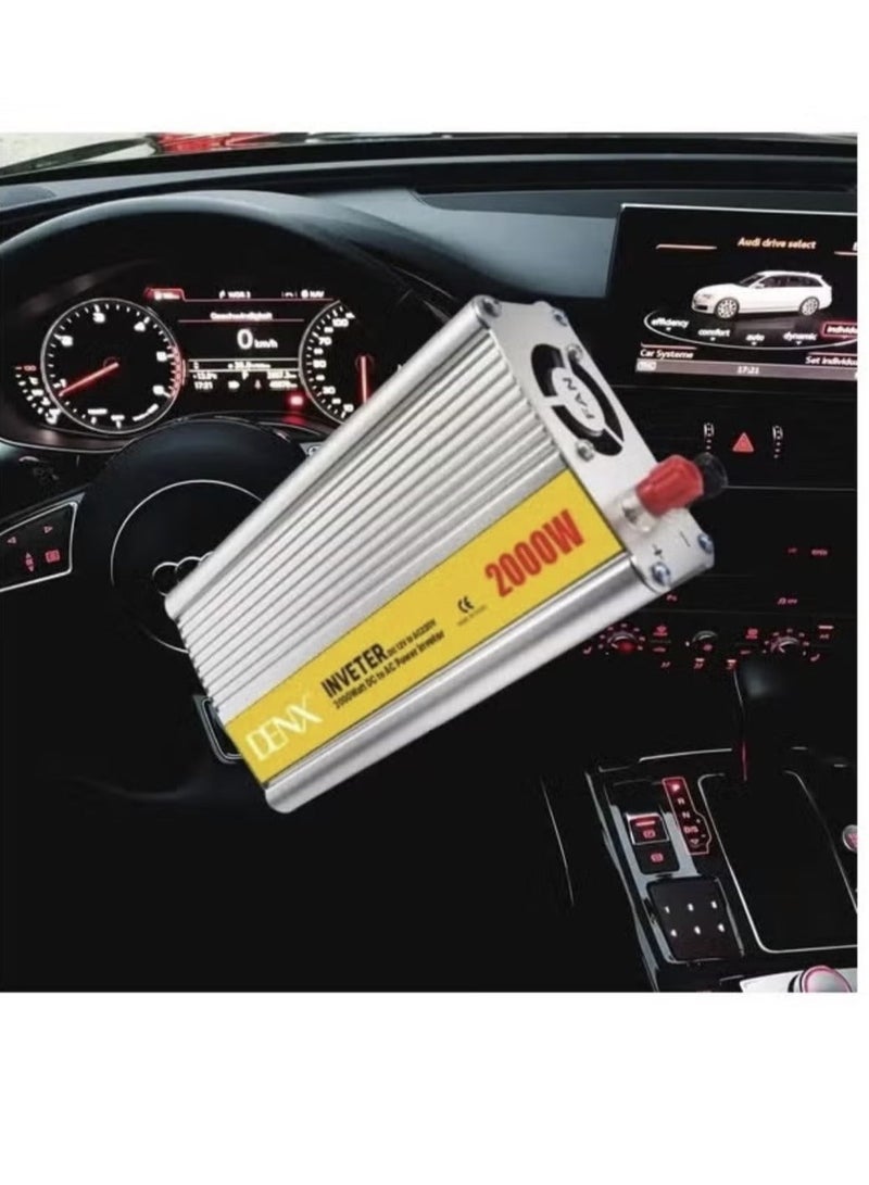 دينكس محول طاقة للسيارات مع منفذ USB وشاحن سريع 2000 واط 12 فولت إلى 220 فولت - Image 4