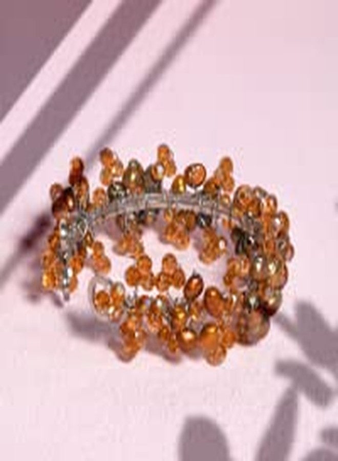 AeraVida Refined Cultured Freshwater Bronze Pearl Flower Embellishment Cuff Bracelet | Freshwater Cultured Pearl Bracelet | Handmade Cuff Bracelet Gift for Women - Image 2