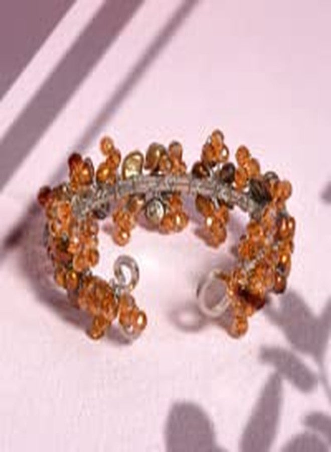 AeraVida Refined Cultured Freshwater Bronze Pearl Flower Embellishment Cuff Bracelet | Freshwater Cultured Pearl Bracelet | Handmade Cuff Bracelet Gift for Women - Image 3