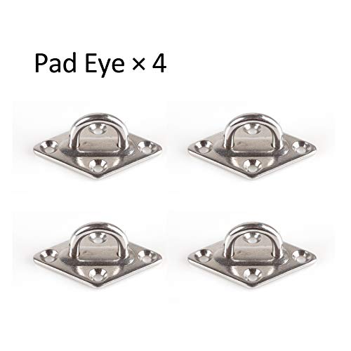 Tiberham Sun Shade Sail Hardware Kit, Heavy Duty Anti-Rust Rectangle/Square Shade Sail Installation for Patio Lawn and Garden (44 Pcs) - Image 3