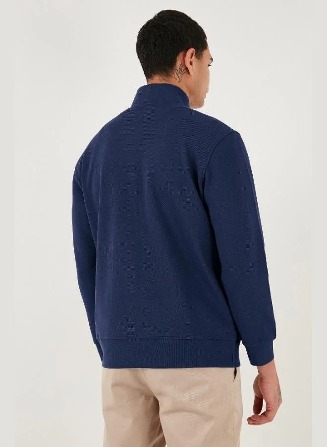 Buratti  Buratti Cotton Regular Fit Half-Zip Stand-Up Collar Sweatshirt Men's SWEAT 5905470 for Men | Best Price UAE