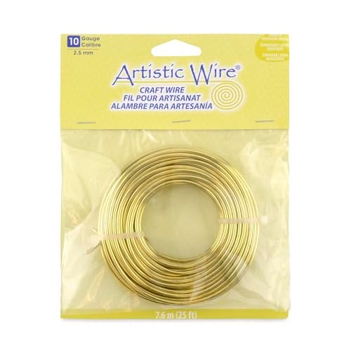 Artistic Wire سلك فني، سلك نحاسي مقاوم للتآكل بسمك 10 قياس، 25 قدم - Image 1
