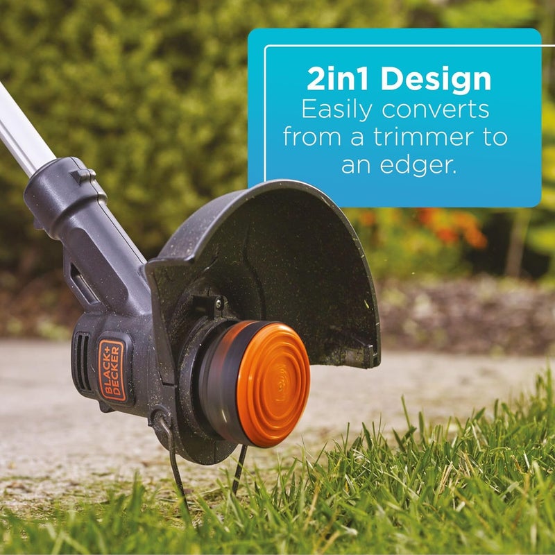 BLACK+DECKER 20V MAX String Trimmer Edger Cordless, 10-Inch Electric Weed Wacker with Automatic Feed Spool Kit (LST201) - Image 3