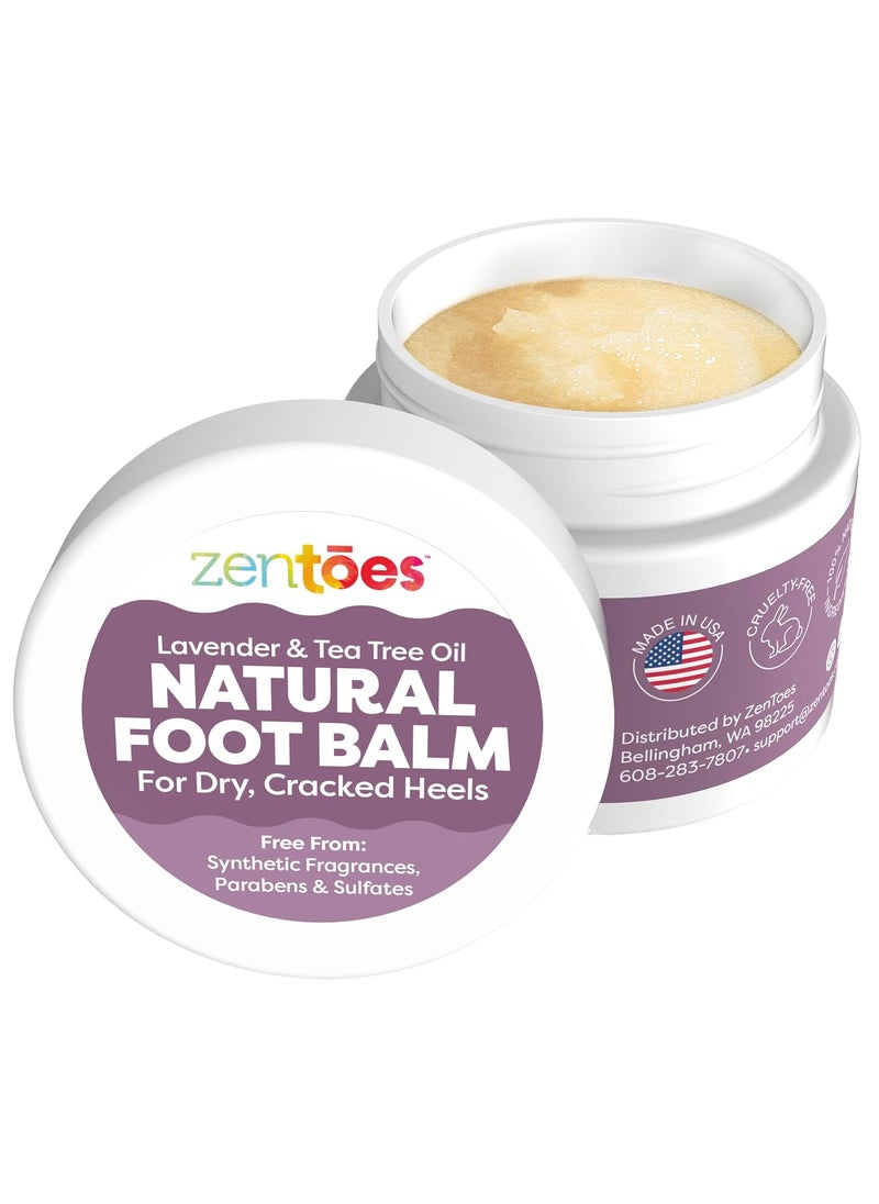Zentoes - ZenToes Natural Foot Balm | Hydrating Cream for Dry, Cracked Heels & Feet | Enriched with Coconut, Tea Tree, Jojoba & Vitamin E Oils | Soothes & Softens Rough Skin | 2oz - Image 1