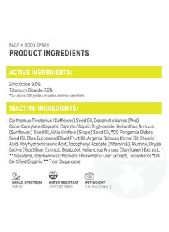 raw elements Face + Body Spray Spf 50 Allnatural Mineral Sunscreen Reef Safe Water Resistant Broad Spectrum Uvauvb Protection Safe For All Ages Travel Size 2Oz  - Image 5